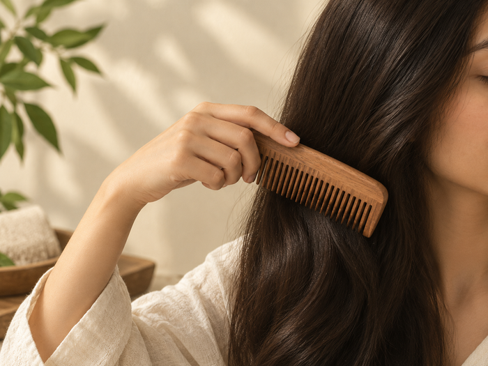 Olnim neem wooden comb for gentle hair grooming