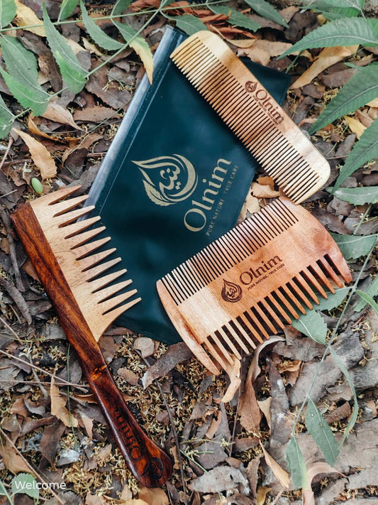 Olnim Neem Wood Combs Bundle 04