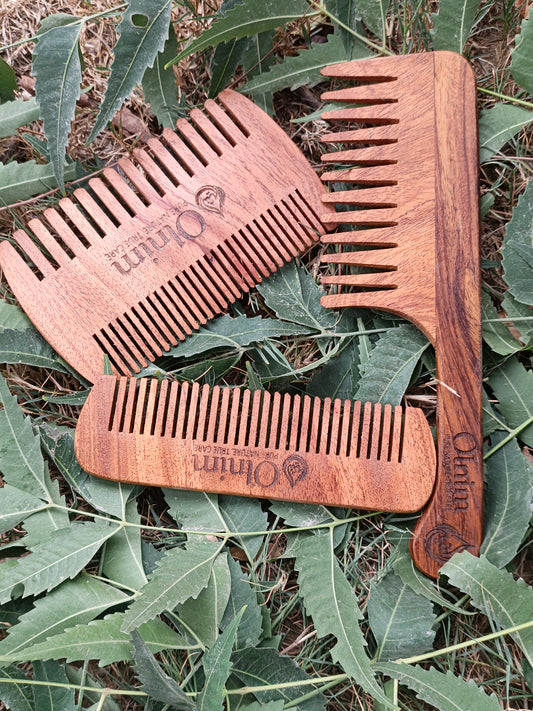 Olnim Neem Wood Combs Bundle 04